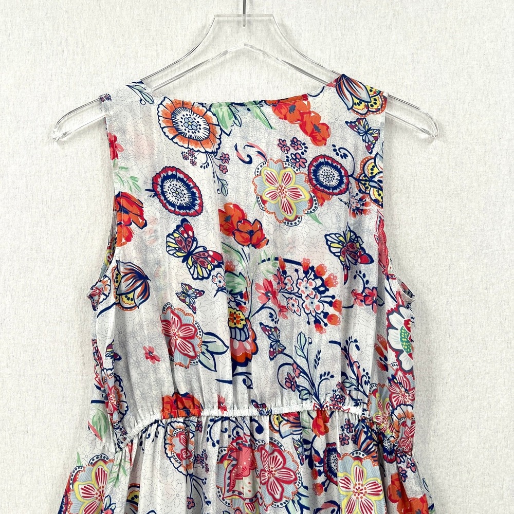 SUNDANCE Dress Womens Small Light Gray Multi Floral Print Silk Sleeveless Maxi - Picture 9 of 16
